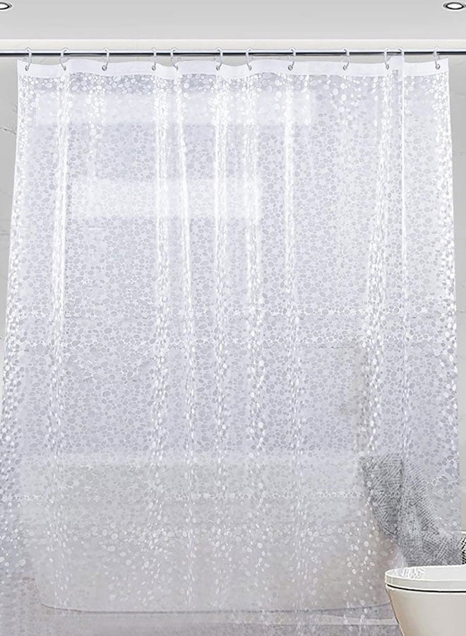 HOOTO 3D Shower Curtain, Heavy Duty PEVA Thick Clear Plastic Shower Curtain with Rust-Proof Metal Grommets, Anti-Mildew Antibacterial Waterproof Washable, , 180X200cm - Image 1